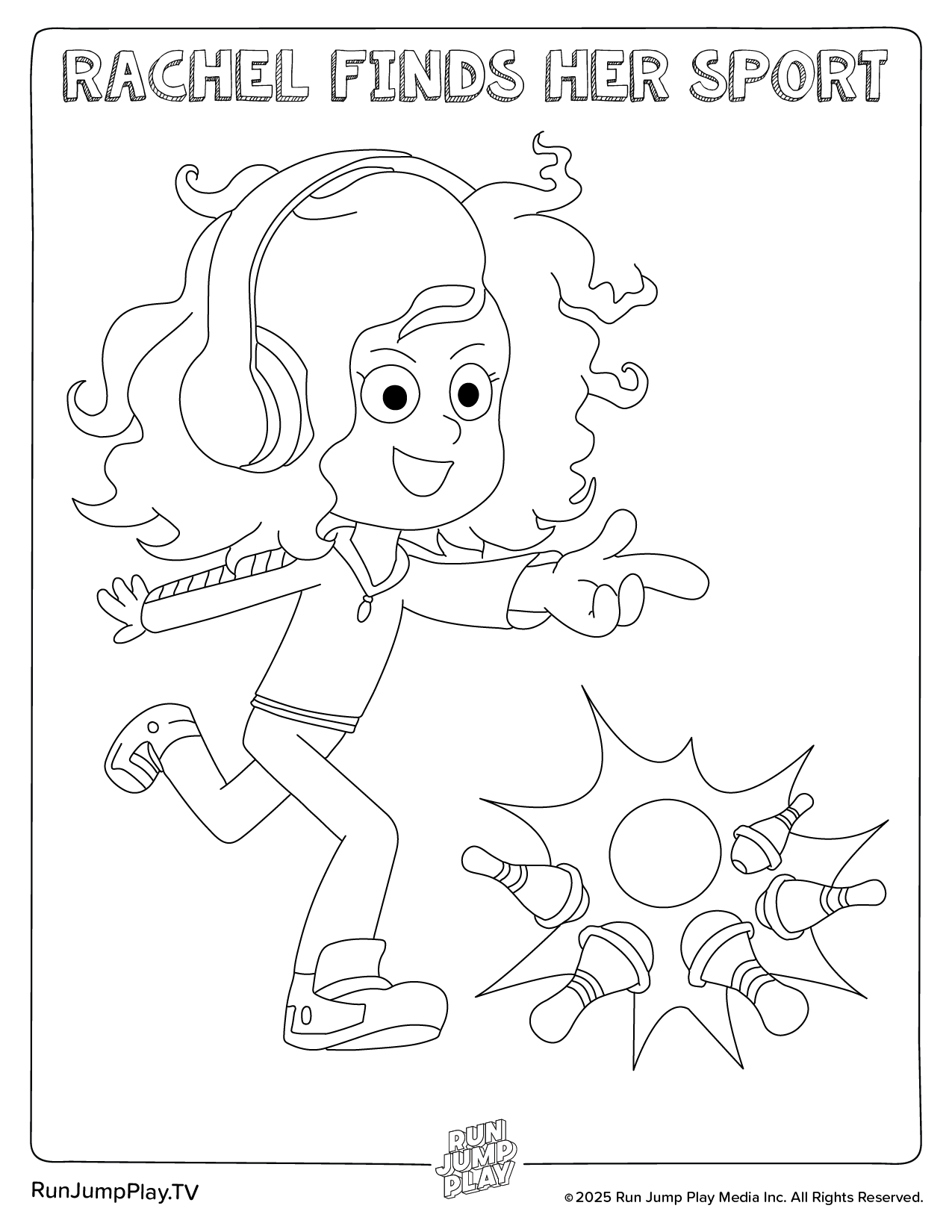 Rachel Finds Her Sport – Colouring Page