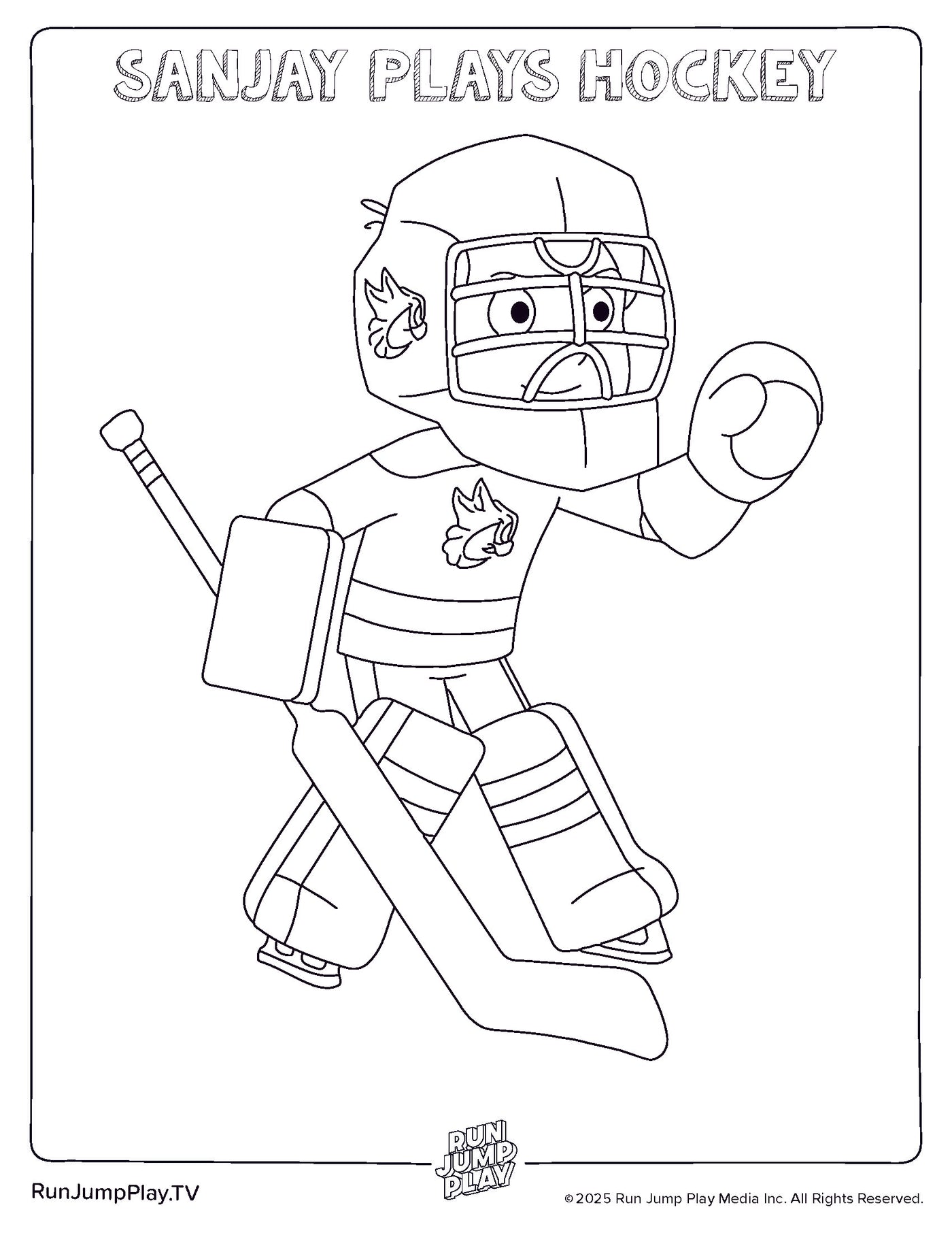 Colouring Sheet – Sanjay Plays Hockey